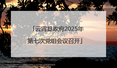 云霄县政府2025年第七次党组会议召开