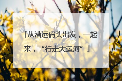 从漕运码头出发，一起来，“行走大运河”