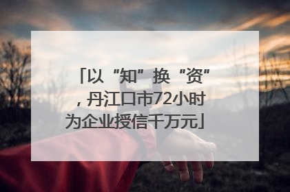 以“知”换“资”，丹江口市72小时为企业授信千万元