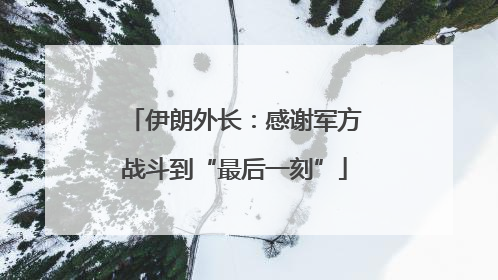 伊朗外长：感谢军方战斗到“最后一刻”