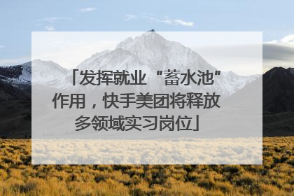发挥就业“蓄水池”作用，快手美团将释放多领域实习岗位