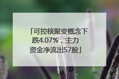 可控核聚变概念下跌4.07%，主力资金净流出57股