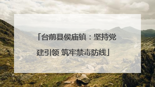 台前县侯庙镇：坚持党建引领 筑牢禁毒防线