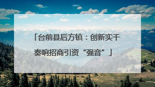 台前县后方镇：创新实干奏响招商引资“强音”