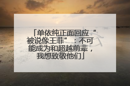 单依纯正面回应“被说像王菲”：不可能成为和超越前辈，我想致敬他们