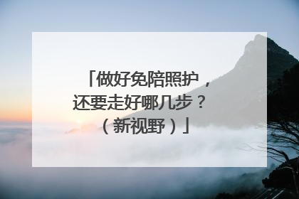 做好免陪照护，还要走好哪几步？（新视野）