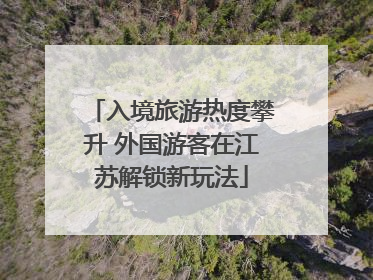 入境旅游热度攀升 外国游客在江苏解锁新玩法