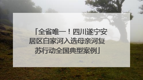 全省唯一！四川遂宁安居区白家河入选母亲河复苏行动全国典型案例