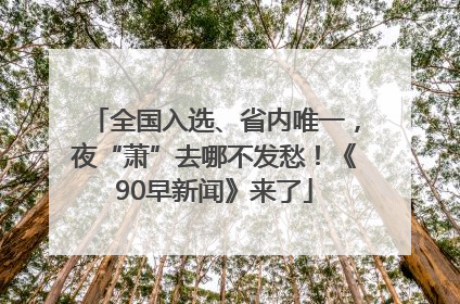 全国入选、省内唯一，夜“萧”去哪不发愁！《90早新闻》来了