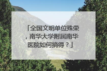 全国文明单位殊荣，南华大学附属南华医院如何摘得？