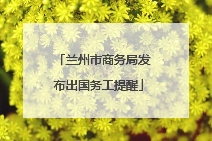 兰州市商务局发布出国务工提醒