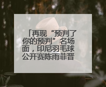 再现“预判了你的预判”名场面，印尼羽毛球公开赛陈雨菲晋级八强