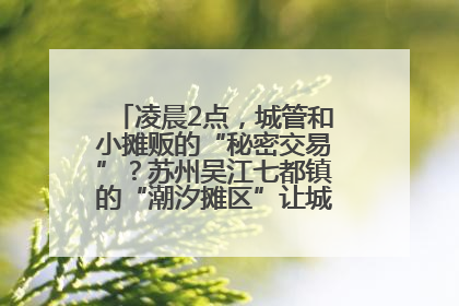 凌晨2点，城管和小摊贩的“秘密交易”？苏州吴江七都镇的“潮汐摊区”让城市管理有了人情味