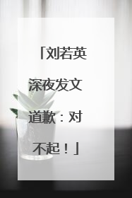 刘若英深夜发文道歉：对不起！