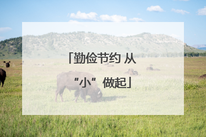 勤俭节约 从“小”做起