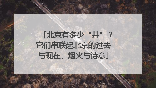 北京有多少“井”？它们串联起北京的过去与现在、烟火与诗意