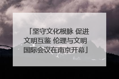 坚守文化根脉 促进文明互鉴 伦理与文明国际会议在南京开幕
