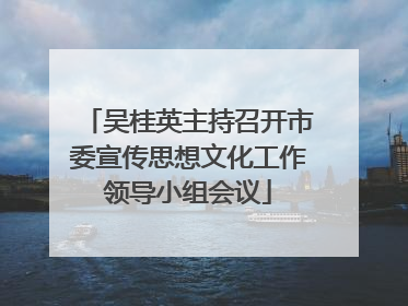吴桂英主持召开市委宣传思想文化工作领导小组会议