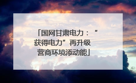 国网甘肃电力：“获得电力”再升级 营商环境添动能