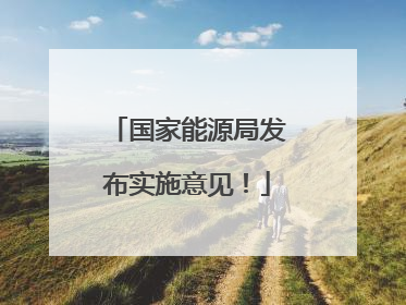 国家能源局发布实施意见！