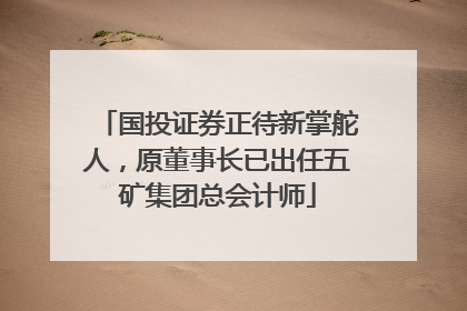 国投证券正待新掌舵人，原董事长已出任五矿集团总会计师
