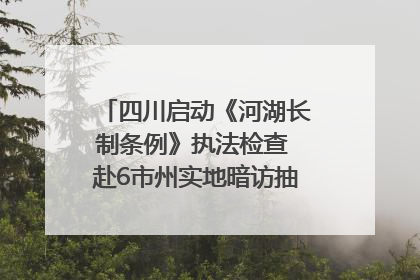 四川启动《河湖长制条例》执法检查 赴6市州实地暗访抽查｜四川人大之声