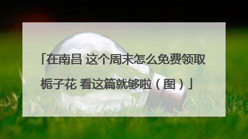 在南昌 这个周末怎么免费领取栀子花 看这篇就够啦（图）