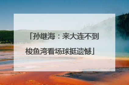 孙继海：来大连不到梭鱼湾看场球挺遗憾