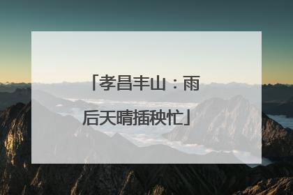 孝昌丰山：雨后天晴插秧忙