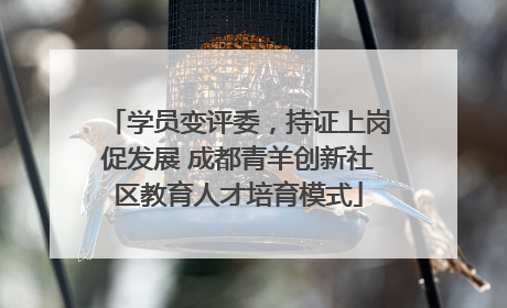 学员变评委，持证上岗促发展 成都青羊创新社区教育人才培育模式