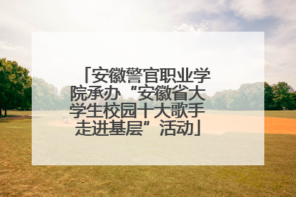 安徽警官职业学院承办“安徽省大学生校园十大歌手走进基层”活动