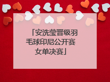 安洗莹晋级羽毛球印尼公开赛女单决赛