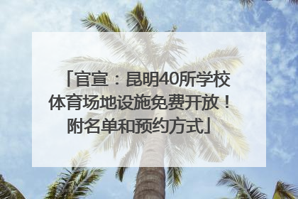 官宣：昆明40所学校体育场地设施免费开放！附名单和预约方式
