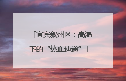 宜宾叙州区：高温下的“热血速递”