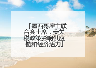 墨西哥雇主联合会主席：美关税政策影响供应链和经济活力