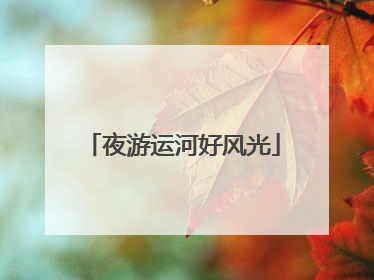 夜游运河好风光