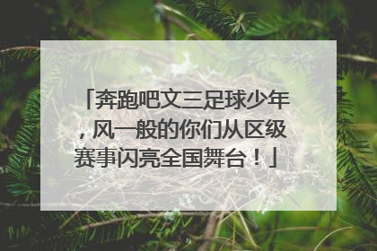 奔跑吧文三足球少年，风一般的你们从区级赛事闪亮全国舞台！