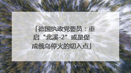 德国执政党要员：重启“北溪-2”或是促成俄乌停火的切入点