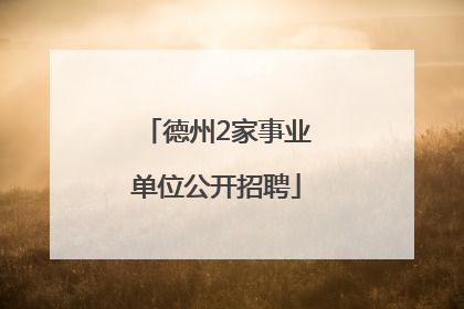 德州2家事业单位公开招聘