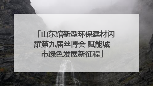 山东馆新型环保建材闪耀第九届丝博会 赋能城市绿色发展新征程