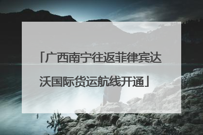 广西南宁往返菲律宾达沃国际货运航线开通
