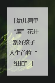 幼儿园里“廉”花开 系好孩子人生首粒“纽扣”