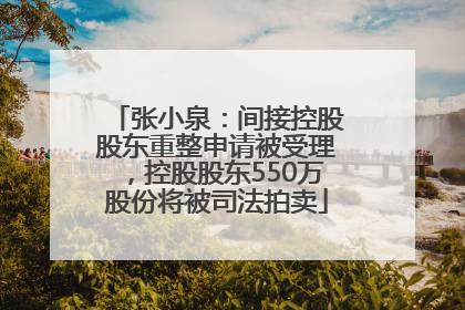 张小泉：间接控股股东重整申请被受理，控股股东550万股份将被司法拍卖