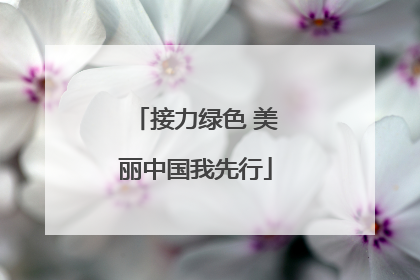 接力绿色 美丽中国我先行