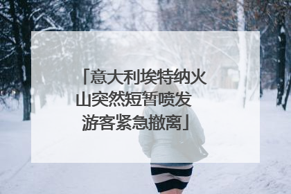 意大利埃特纳火山突然短暂喷发 游客紧急撤离