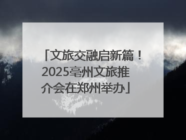 文旅交融启新篇！2025亳州文旅推介会在郑州举办