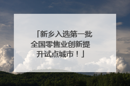 新乡入选第一批全国零售业创新提升试点城市！