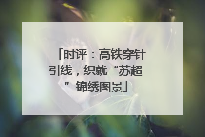 时评：高铁穿针引线，织就“苏超”锦绣图景