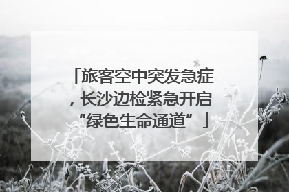 旅客空中突发急症，长沙边检紧急开启“绿色生命通道”