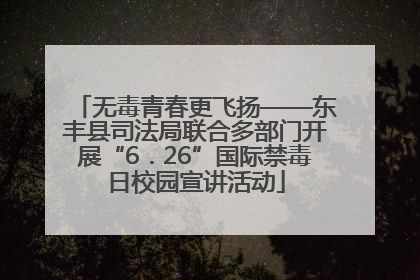无毒青春更飞扬——东丰县司法局联合多部门开展“6．26”国际禁毒日校园宣讲活动
